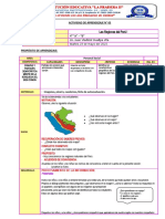 SESIÓN DE APRENDIZAJE #03 4B - Las Regiones Del Perú I