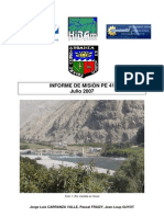 Informe de misión PE 41 sobre muestreo de agua y sedimentos en ríos de la costa peruana