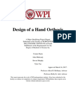 Design of A Hand Orthosis
