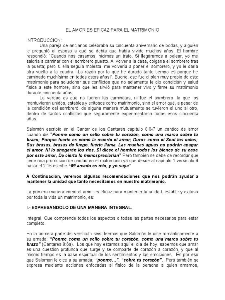 Amor Eficaz en el Matrimonio | PDF | Amor | Matrimonio