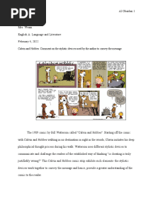 Paper 1 Calvin and Hobbes Essay - Sarah Al Obaidan