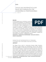 Diferenças na didática da matemática em cursos de formação de educadores