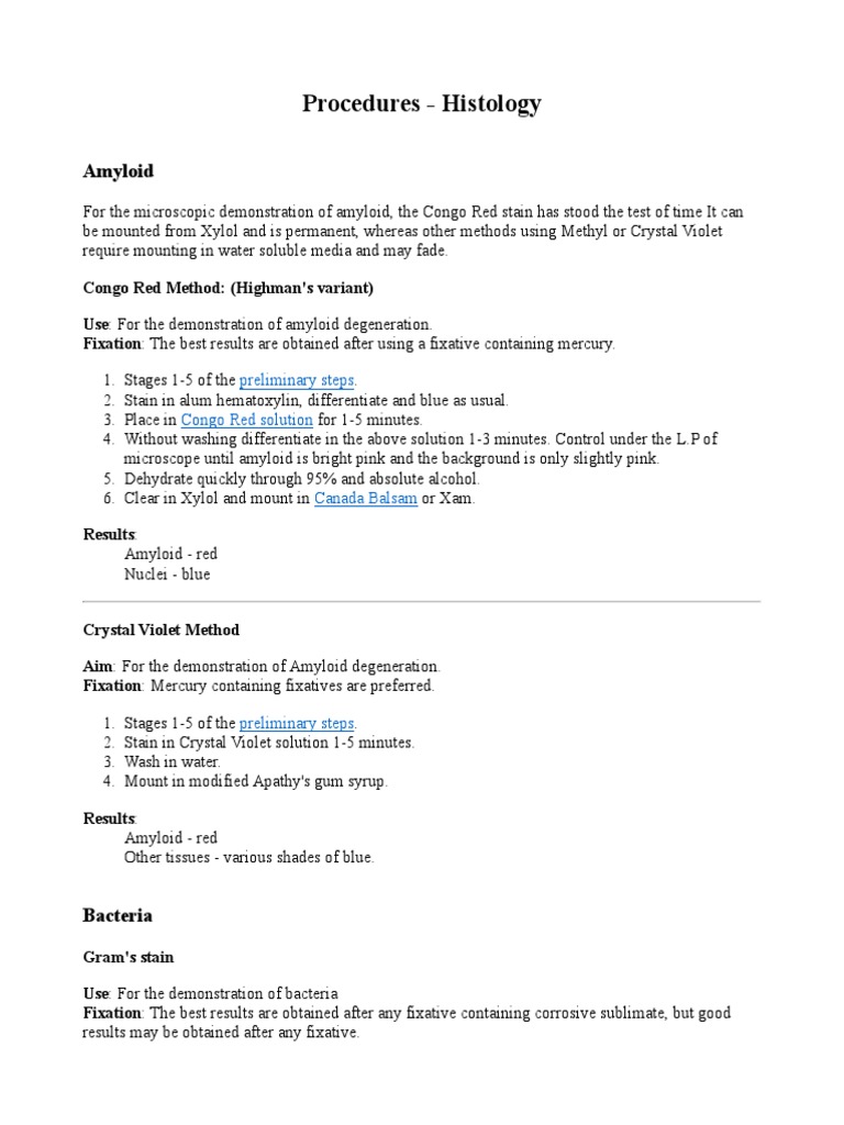 Newcastle Histology Procedures | PDF | Staining | Histology