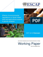 Working Paper: Effects of Environmental Regulations On South Asian Food and Agricultural Exports: A Gravity Analysis