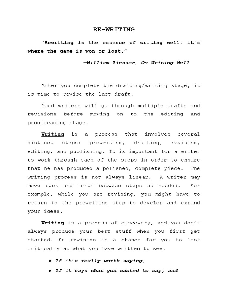 Revising As A Writing Process - Joela Castil | PDF | Proofreading | Writers