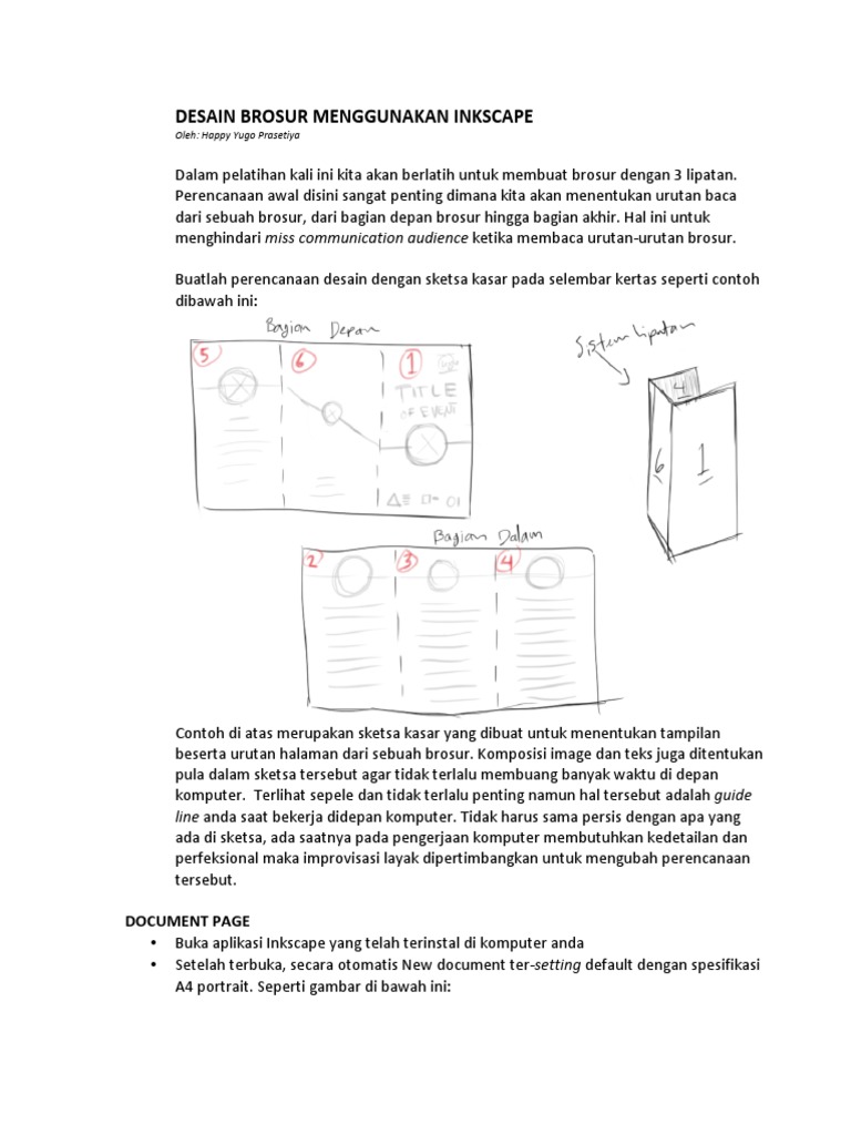 Sketsa Desain Brosur Lipat Tiga | PDF | Griya & Taman