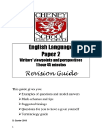 English Language Paper 2 Revision Guide: Writers' Viewpoints and Perspectives 1 Hour 45 Minutes