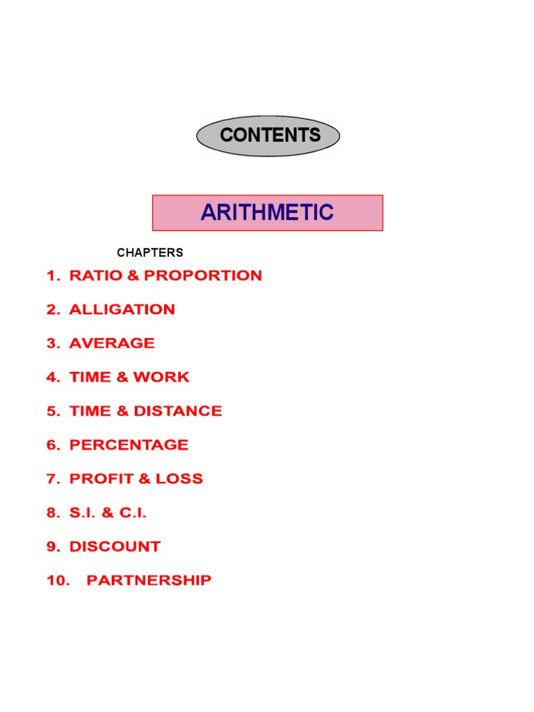 Arithmetic: Chapters | PDF