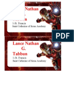 Lance Nathan Tabbun: 1-St. Francis