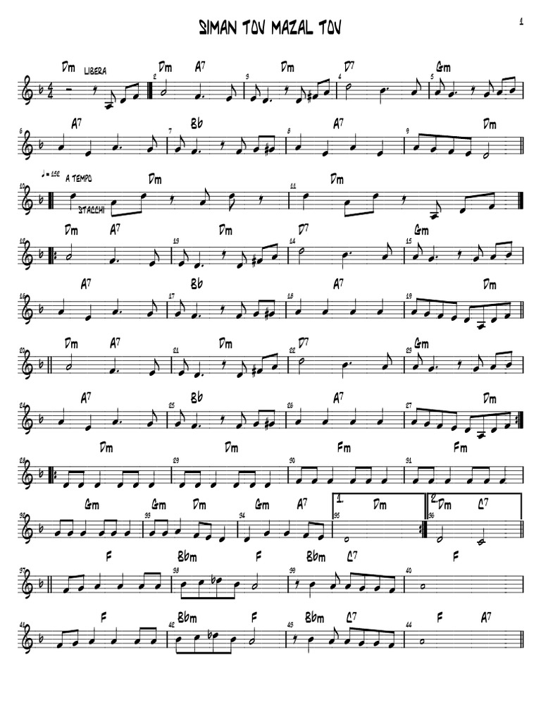 Siman Tov Mazal Tov - Paroles et Accords | PDF | Échecs