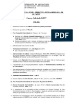 Resoluciones de La Junta Directiva Extra or Din Aria de Fapuv (09 de Junio de 2011)