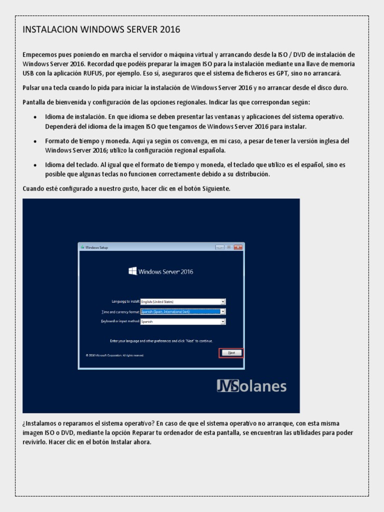 Instalacion Windows Server 2016 | PDF | Directorio Activo | Dirección IP