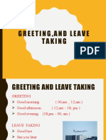 Greeting and Leave Taking