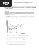 Economics of Managerial Decision Making (MGEC 611) : Sample Exam