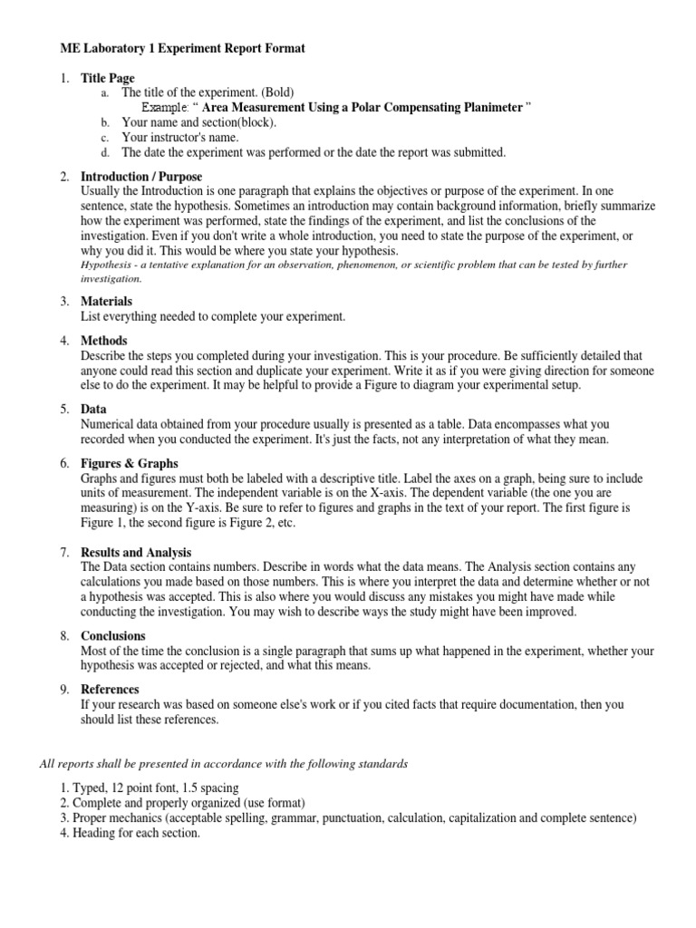 ME Laboratory 1 Experiment Report Format (PUP) | PDF | Experiment ...