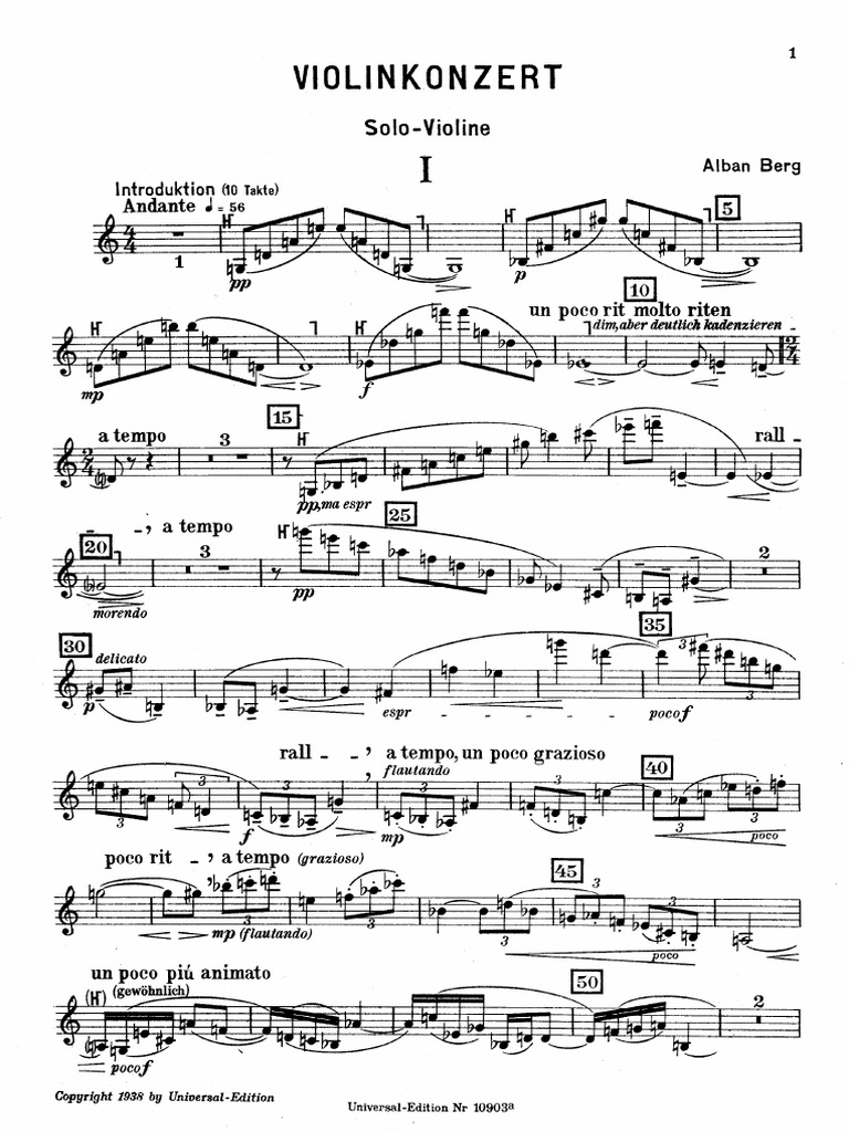 Berg Violin Concerto Violin Solo PDF