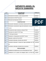 Presupuesto Angel El Huarcaya Gamarra