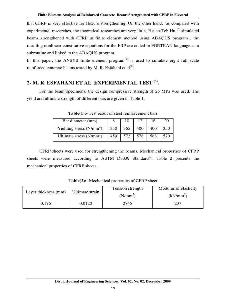 CFRP Strengthening of Concrete Beams Analysis | PDF | Composite ...