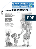 Ficha de Día Del Maestro para Primaria