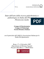 Stato Dell'Arte Della Ricerca Paleobotanica e Palinologica in Italia Dal Pliocene Al Pleistocene Medio