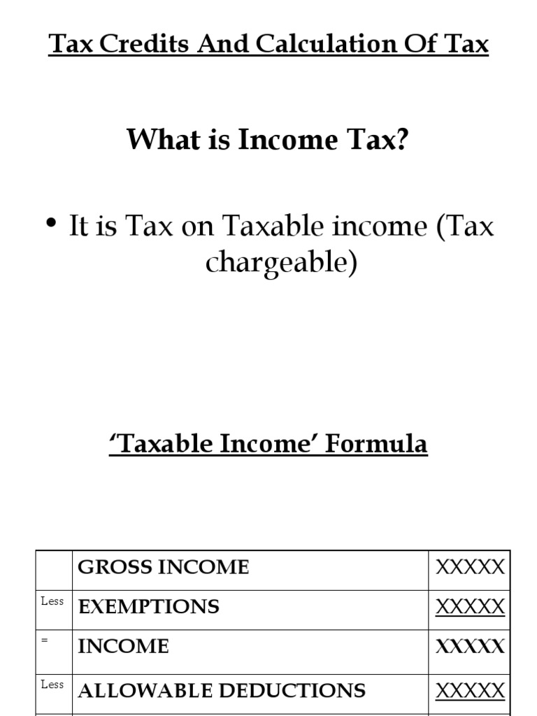 Tax Credits and Calculation of Tax: What Is Income Tax? | PDF 