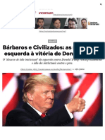 Bárbaros e Civilizados - As Reações Da Esquerda À Vitória de Donald Trump