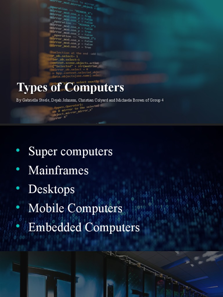 Types of Computers Presentation | PDF | Information Technology ...
