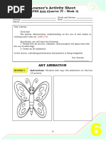 Learner's Activity Sheet: MAPEH Arts (Quarter IV - Week 3)