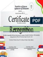 Certificate of Recognition: Abcde F. Ghijkl