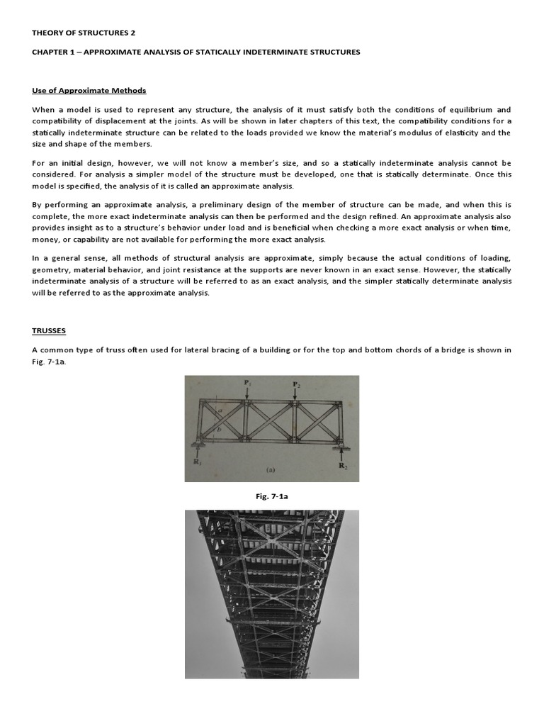Approximate Analysis of Statically Indeterminate Structures | PDF