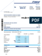 Estado de Cuenta $890.00: Movimientos Del Mes Anterior Total