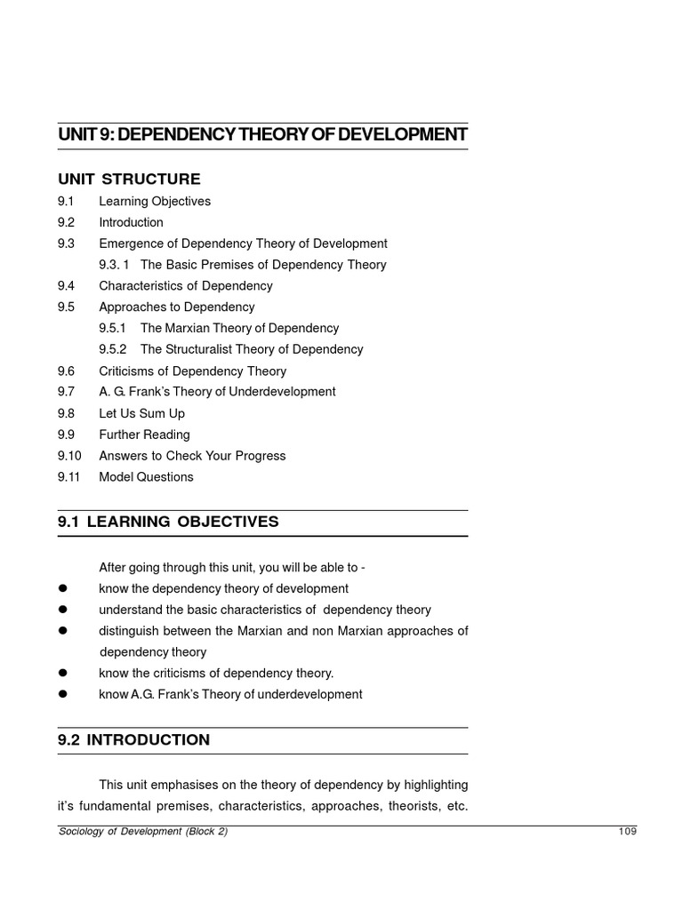 Unit 9: Dependency Theory of Development | PDF | Capitalism | Economics