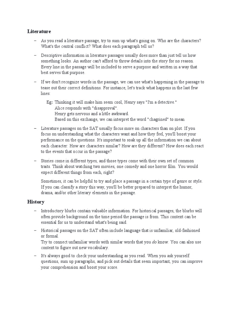 Reading (SAT) | PDF | Reading Comprehension | Cognition