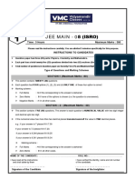 Jee Main - 08 (Isro) : Time: 3 Hours Maximum Marks: 300