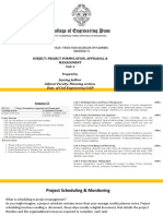Subject: Project Formulation, Appraisal & Management