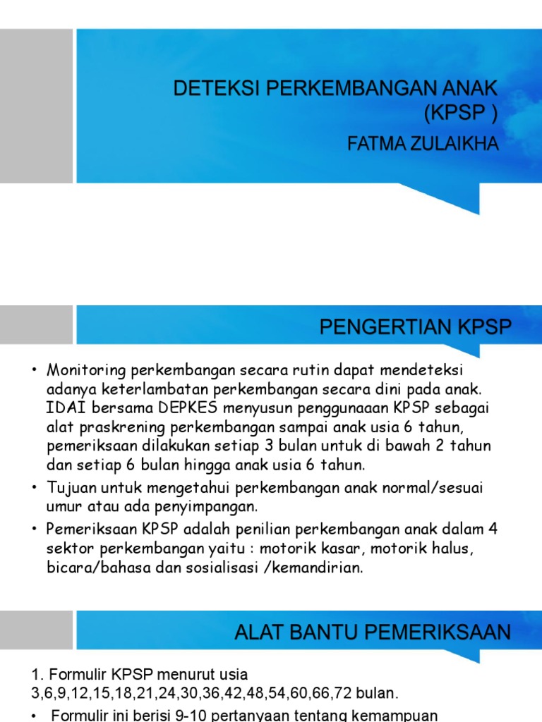 Skrining Perkembangan Anak KPSP | PDF | Pengembangan Diri