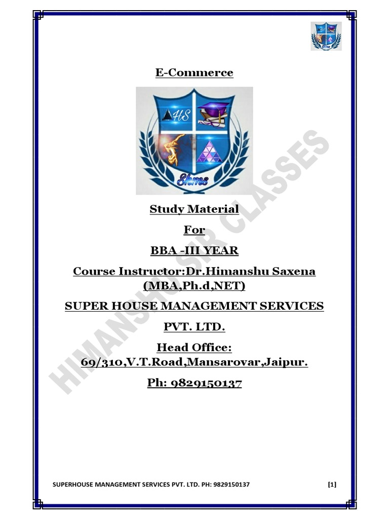 E-Commerce Overview for BBA Students | PDF | E Commerce | Online Shopping