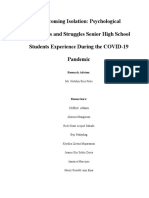 Overcoming Isolation: Psychological Endeavors and Struggles Senior High School Students Experience During The COVID-19 Pandemic