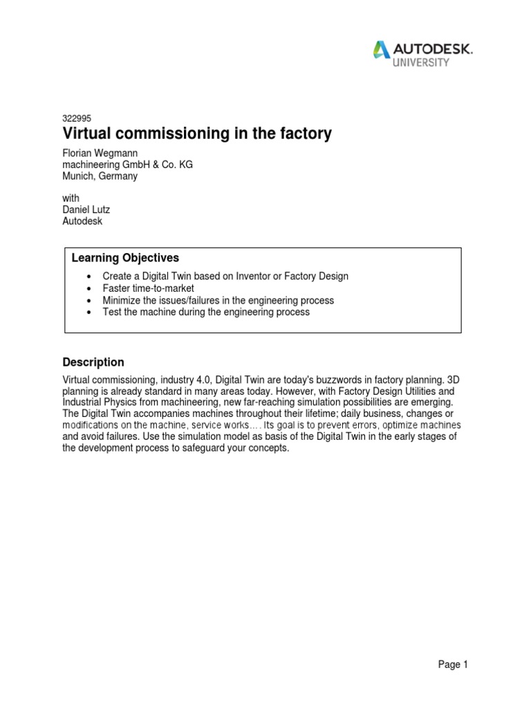 Virtual Commissioning for Factories | PDF | Simulation | Augmented Reality