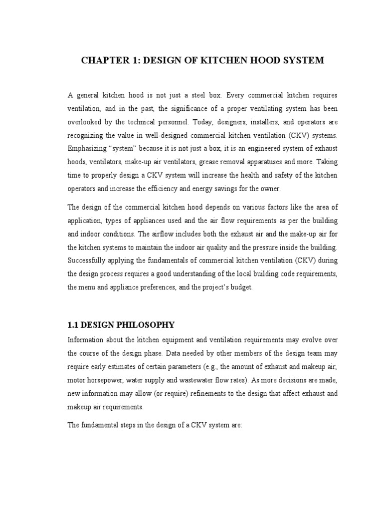 Commercial Kitchen Hood System Design | PDF | Ventilation (Architecture ...