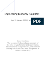 Engineering Economy (Geo 040) : Joel D. Nunez, BSEM, MSCE