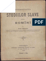 Ioan Bogdan Însemnătatea studiilor slave pentru romînĭ 1894