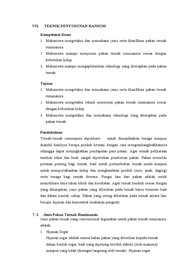 Teknik Penyusunan Ransum Pakan Ruminansia | PDF | Kesehatan Holistik ...