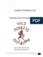 Wild Monkeys Childcare LTD Policies 2022