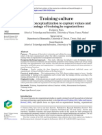 Training Culture - A New Conceptualization To Capture Values and Meanings of Training in Organizations