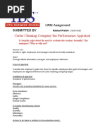 Carter Cleaning Company The Performance Appraisal: Submitted by