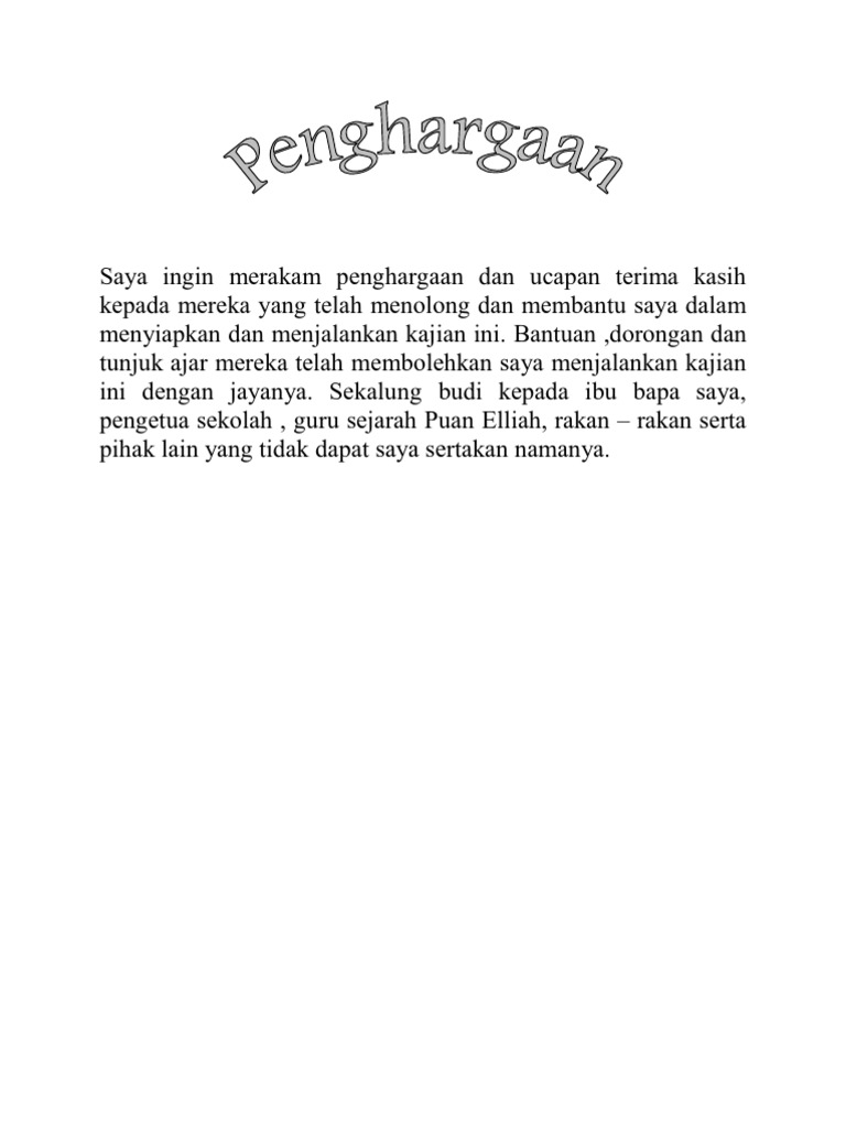 Saya Ingin Merakam Penghargaan Dan Ucapan Terima Kasih Kepada Mereka Yang Telah Menolong Dan Membantu Saya Dalam Menyiapkan Dan Menjalankan Kajian Ini Pdf