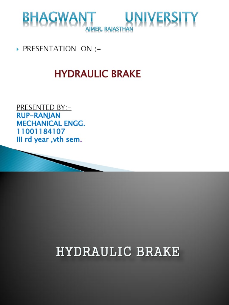 Hydraulic Brake PPT 2 PDF Free PDF