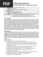 DHA Suffa University: Course Out Line: Computer Organization and Assembly Language