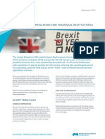 Brexit Developing Risks For Financial Institutions